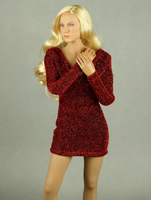 Nouveau Toys 1/6 Scale Female Red Glitter Mini Party Dress